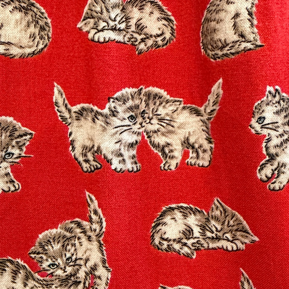 Bernie Dexter Red Dress with Cat Print - Picture 4 of 9